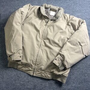 Vintage Eddie Bauer Jacket Mens XLT Beige Goose Down Bomber Elastic Waist 90s